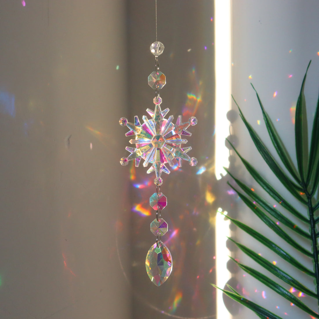 3+ Colorful Snowflake Crystal Suncatcher Hangings DPH1928