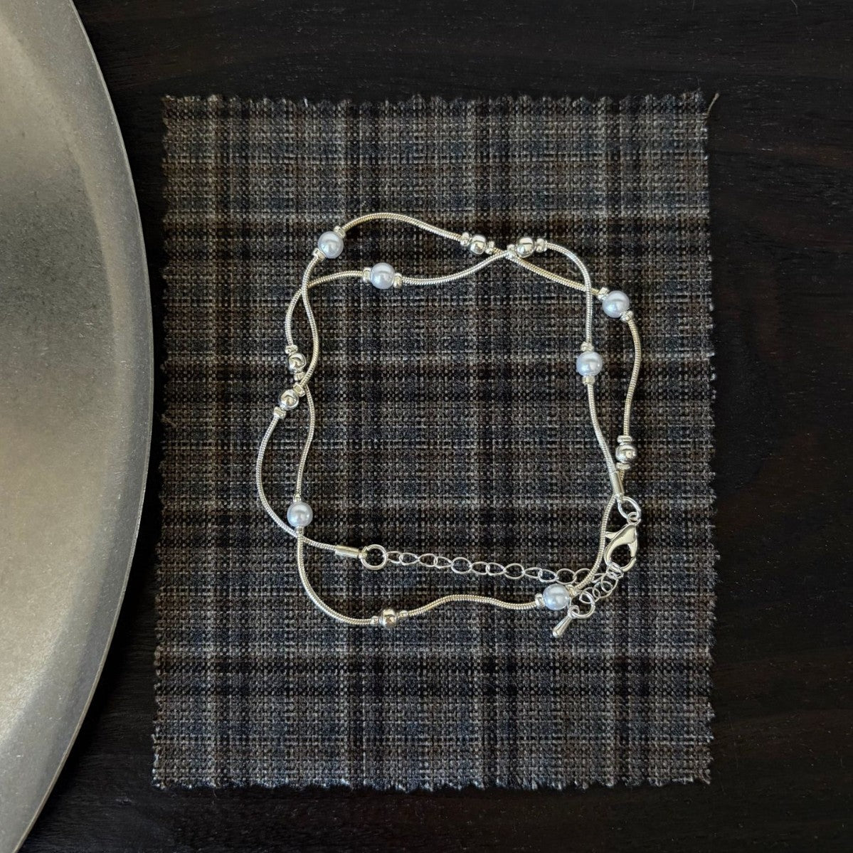 Elegant Pearl Beaded Chain Choker Neckalce 6W6JNC1059
