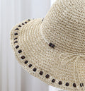 Beaded Bow Straw Hat - DippedShop Wholesale - #2307