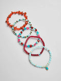 Vintage Irregular Natural Stone Beaded Bracelet Set 6W6JBR509