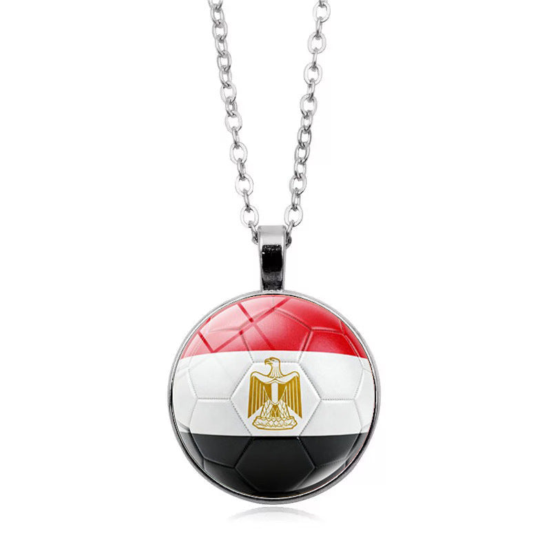 Stylish Country Flag Football Shape Pendant Necklace 8ZA6JNC279T