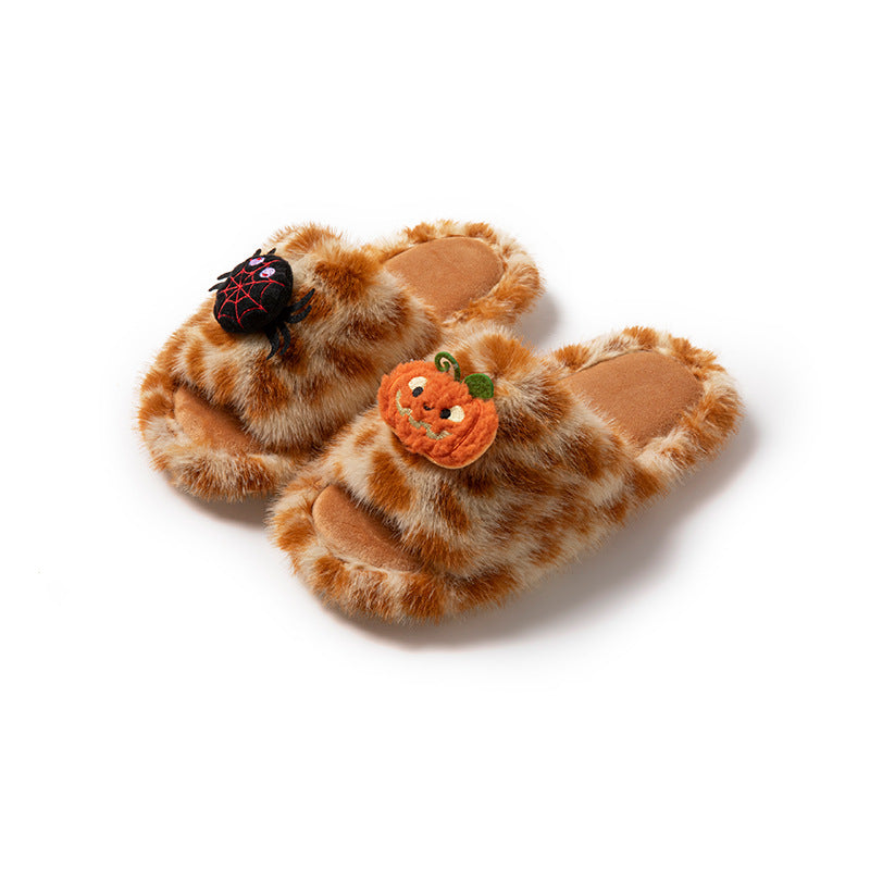 Spooky Halloween Cartoon Plush Slippers 6W8FSP223