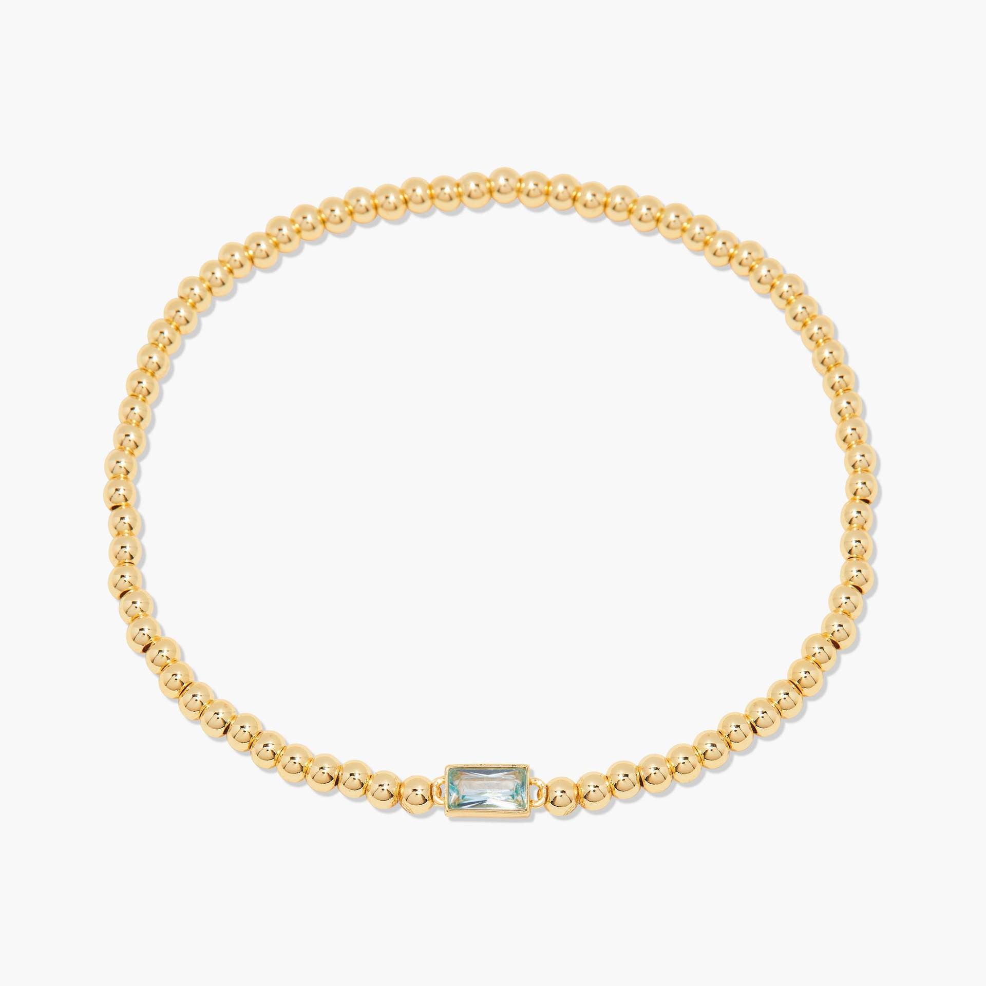 Luxury Square Rhinestone Gold Plated Beaded Bracelet 6W6JBR529