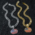 Hiphop USA Flag Pattern Pendant Chain Necklace 8ZA6JNC282T