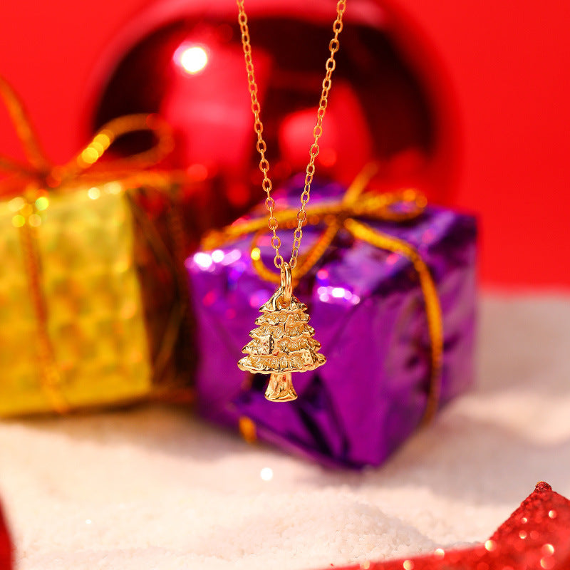 Simple Christmas Tree Pendant Chain Necklace DPJN2019