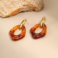 Geometric Resin Drop Earrings - DippedShop Wholesale - #9907