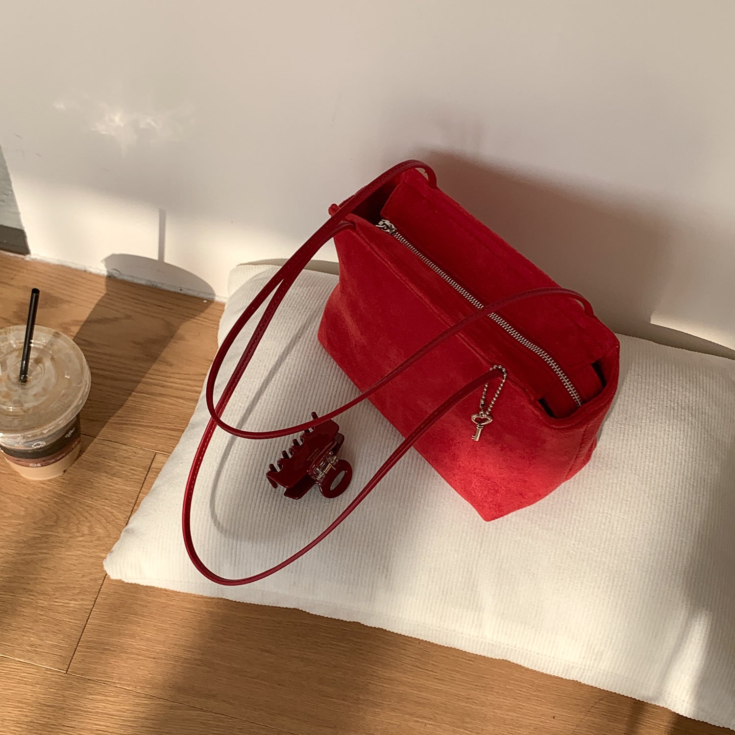 Retro Suede Mini Square Shoulder Bag 6W10BBG1872