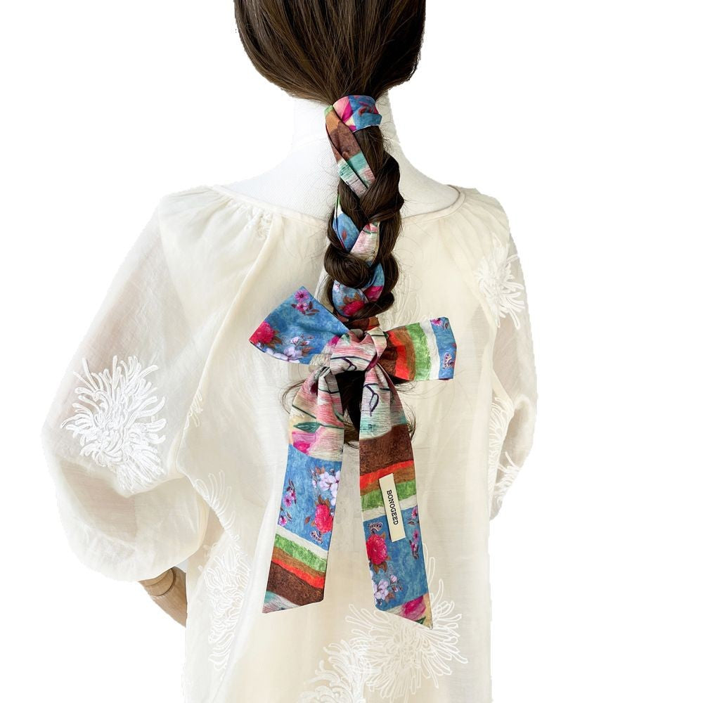 Simple Polka Dots Color Block Thin Long Scarf MK2BLW6W6NSI80