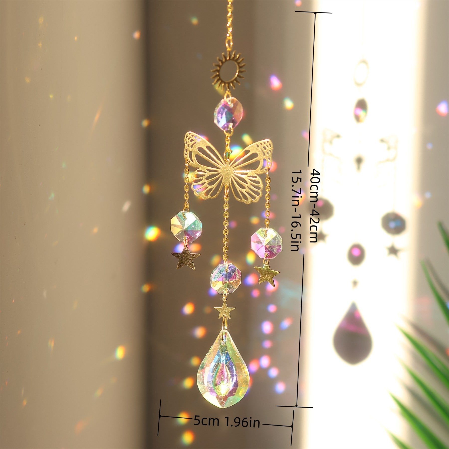 Metal Mushroom Pendant Crystal Ball Tassel Suncatchers MK2CZAS6H7HLS73