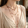 Natural Stone Pendant Beaded Rope Necklace 6W6JNC628