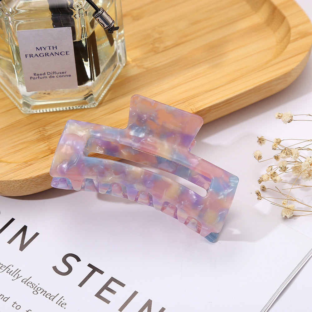 Trendy Candy Color Floral Print Acetate Hair Claw 8AS6HCP266T