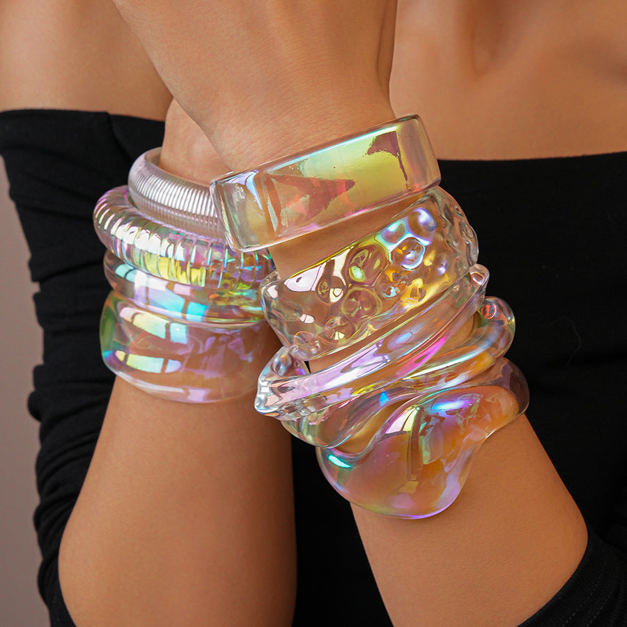 Trendy Iridescent Irregular Ac - DippedShop Wholesale - #4035