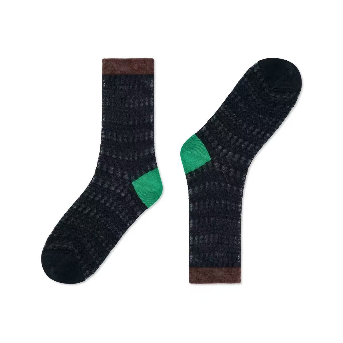 Color Contrast Mesh Socks - DippedShop Wholesale - #5459