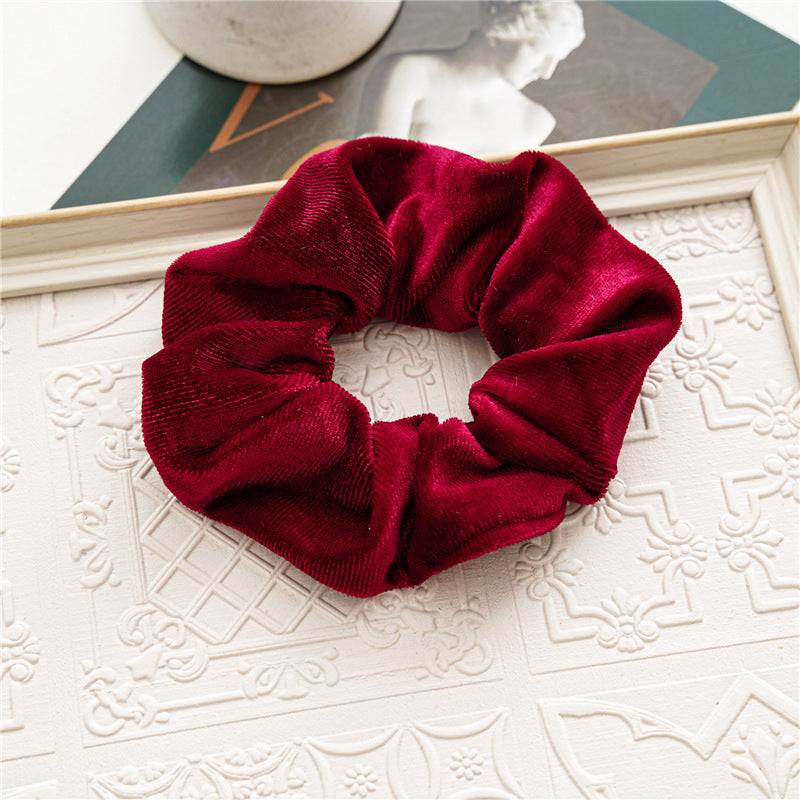Simple Christmas Plaid Velvet Hair Scrunchie 6W6HSR438