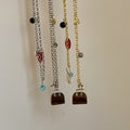 Natural Stone Tassel Handbag Pendant Necklace 6W6JNC674