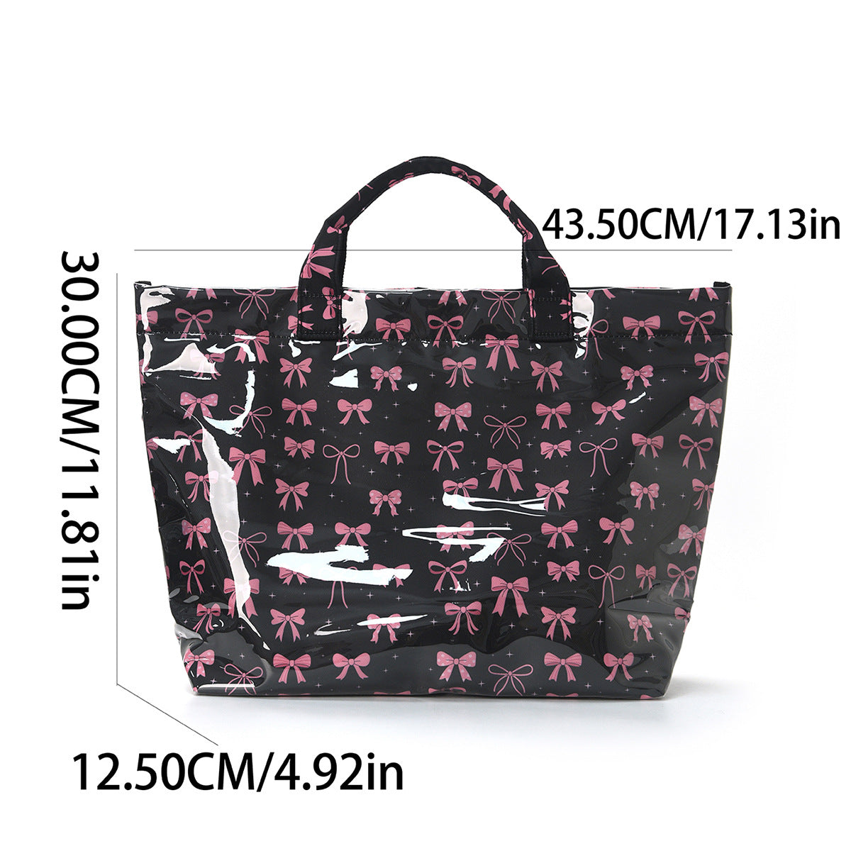 Sweet Bowknot Print Large Capacity Tote Bag MK2BLW6W10BBG556