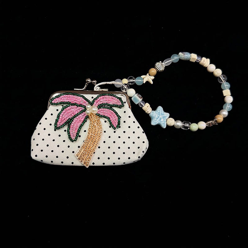 Fruit Polka Dot Beaded Mini Coin Purse 6W10BWB202