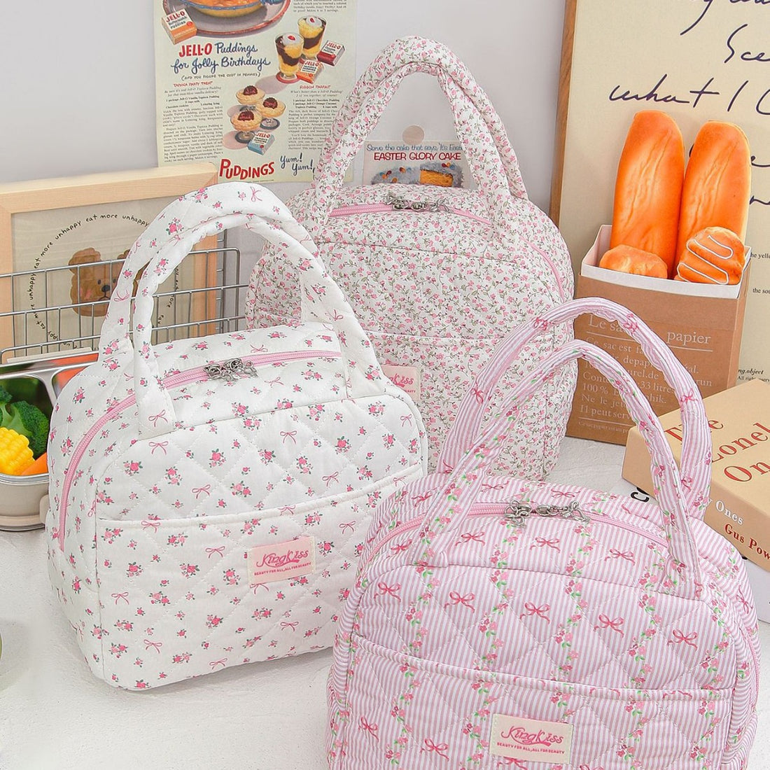 Strawberry Quilted Cosmetic Bag - DippedShop Wholesale - #6323