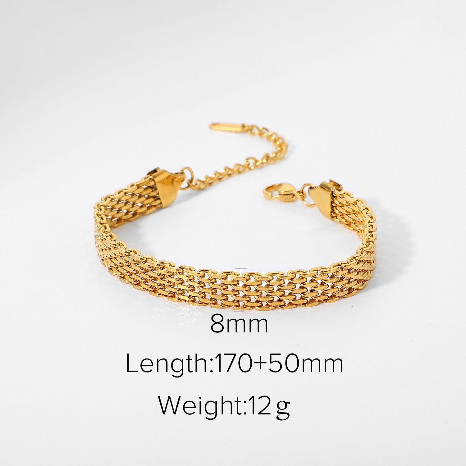 Trendy Gold Plated Mesh Chain - DippedShop Wholesale - #5715