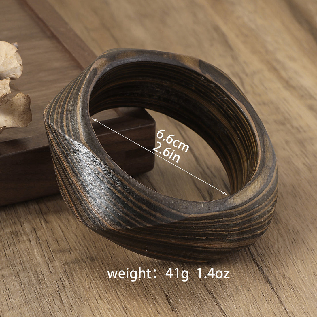 Vintage Irregular Stripe Wooden Bracelets DP25D634