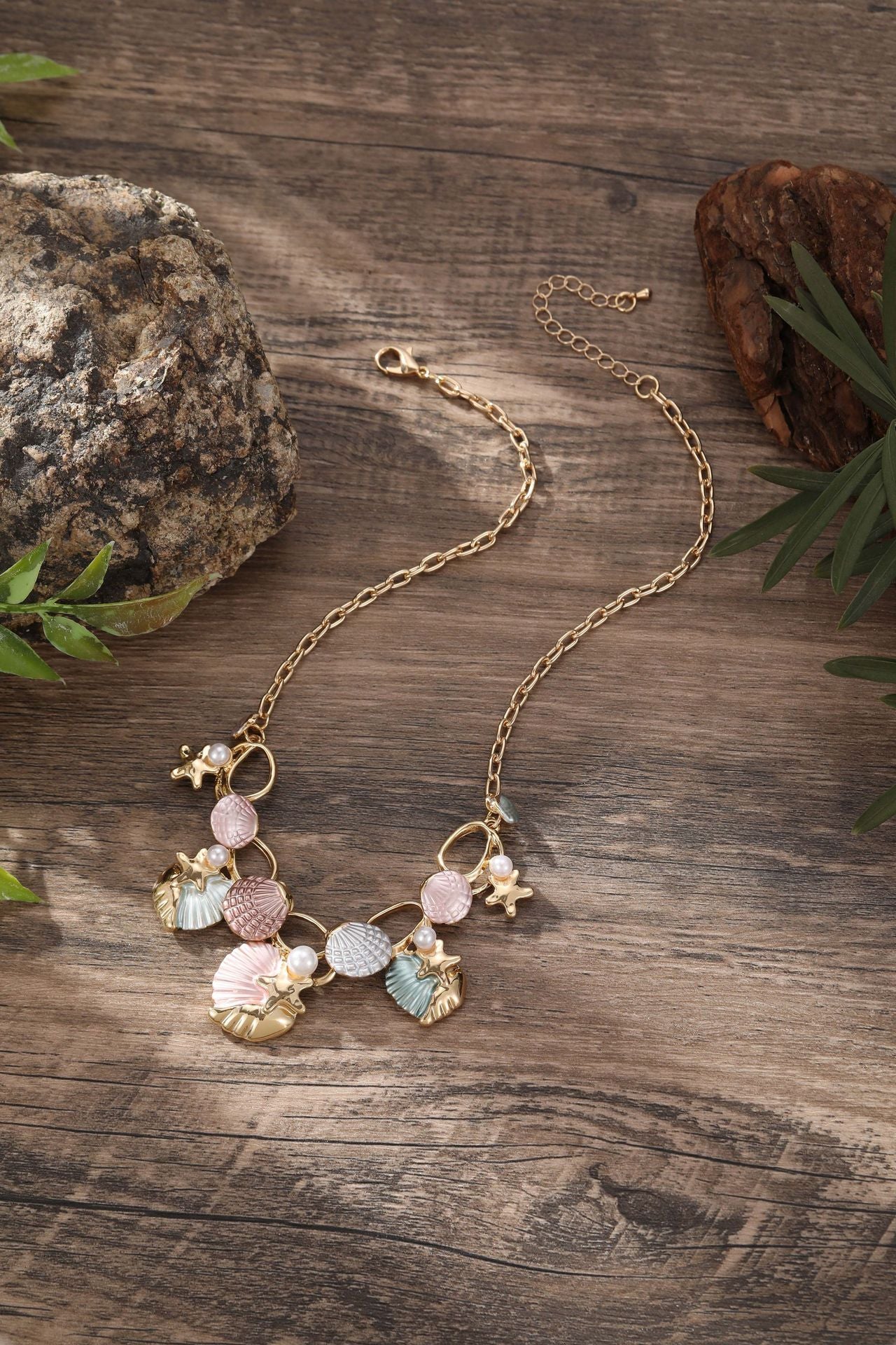 Shell Starfish Pendant Necklace - DippedShop Wholesale - #4899