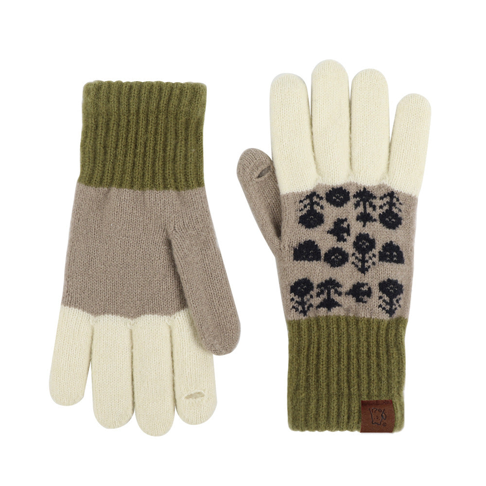 Vintage Jacquard Touch Screen Gloves - DippedShop Wholesale - #6403