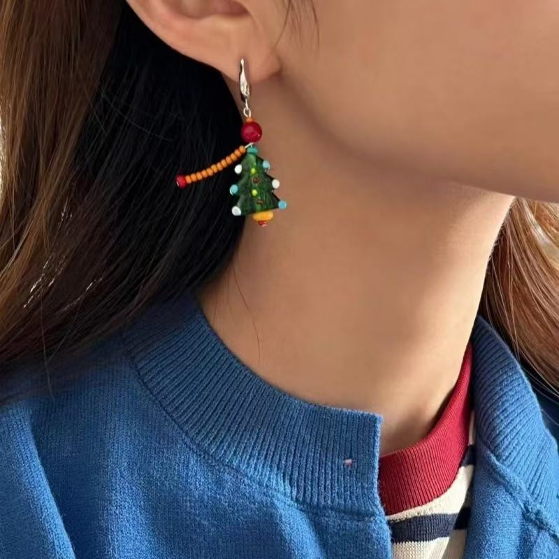 Christmas Tree Drop Earrings - DippedShop Wholesale - #0275