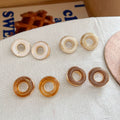 Fashion Hollow Out Resin Round Stud Earrings 6W6JER558