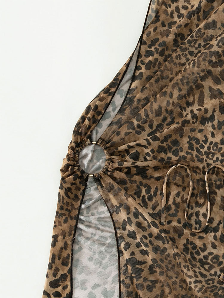 Leopard Halter Bikini Set - DippedShop Wholesale - #8227