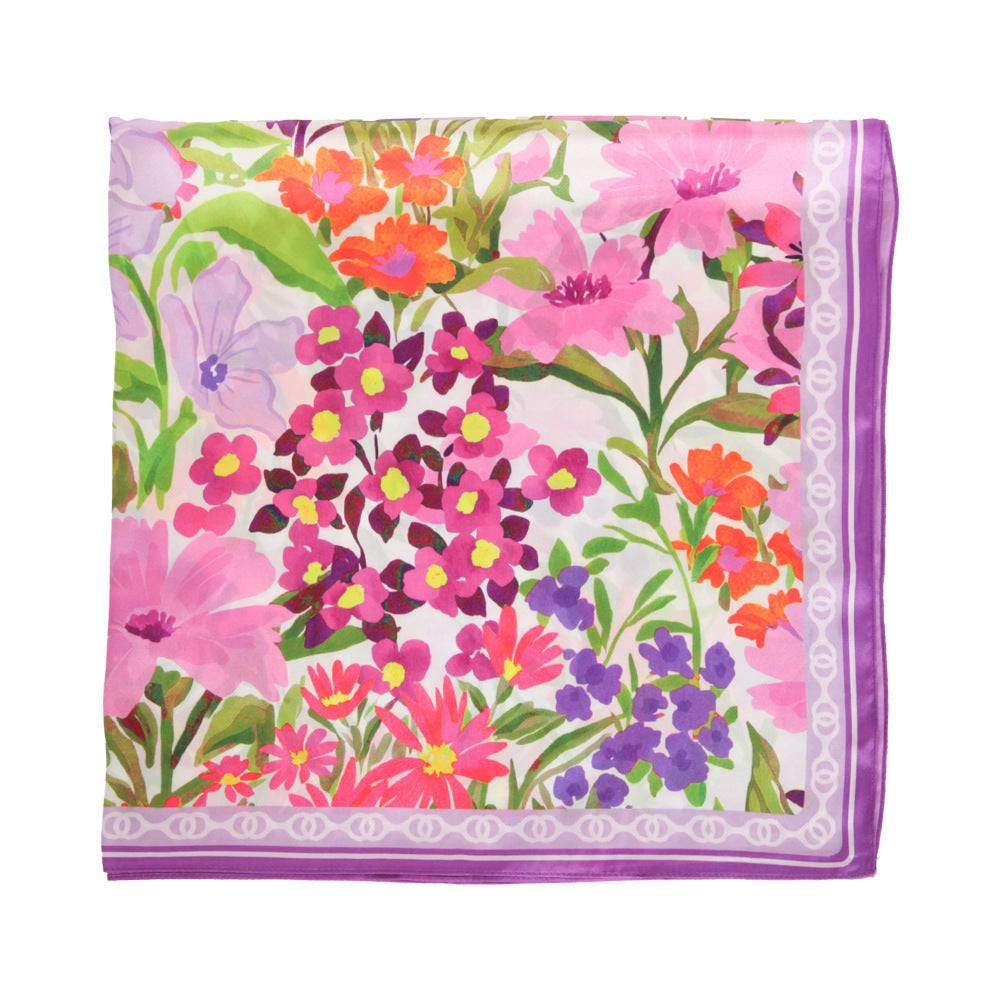 Floral Print Silk Scarf - DippedShop Wholesale - #1139