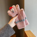 Cute Cartoon Thicken Plush Warm Knit Gloves 6W6GLO109