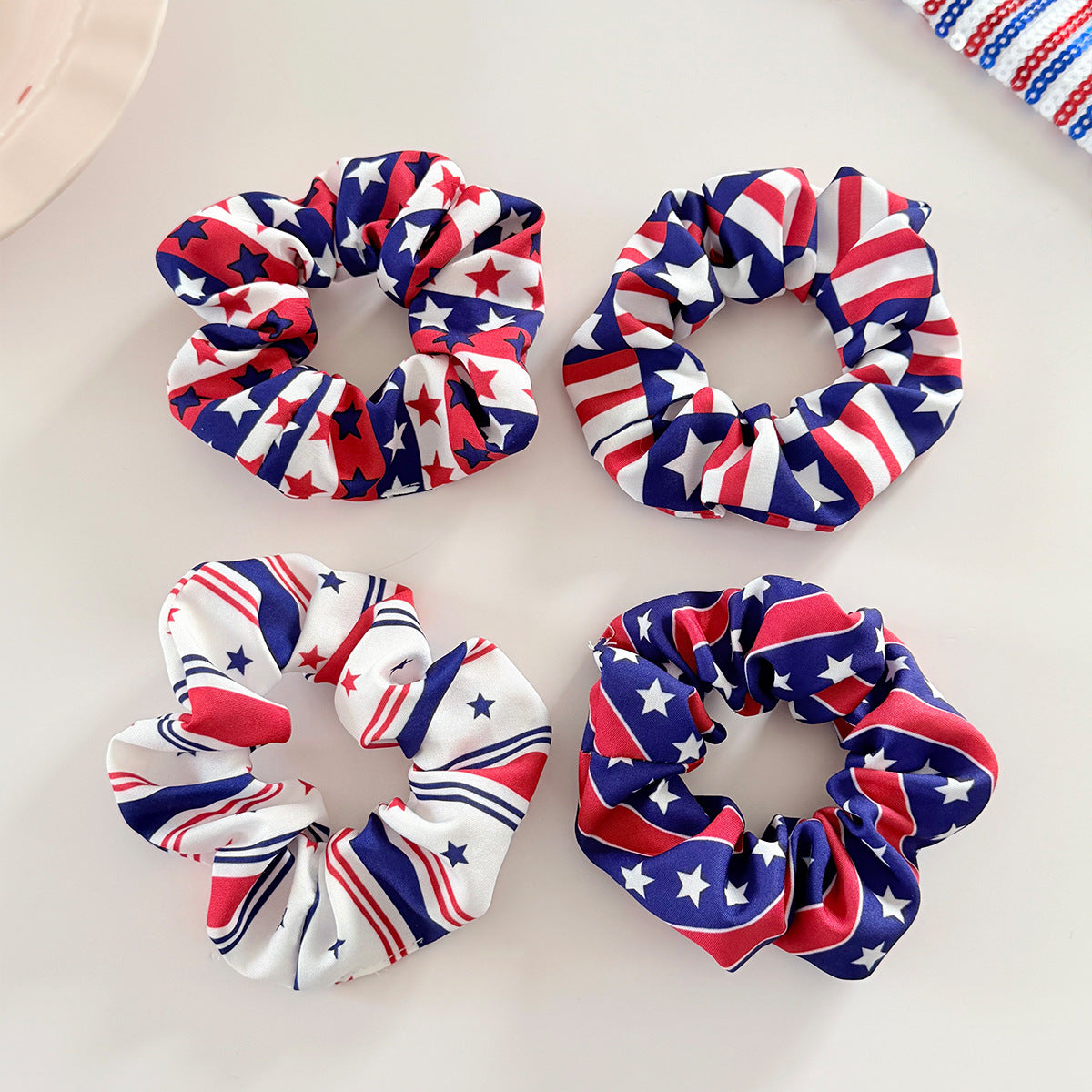 Trendy USA Flag Elastic Hair Tie 8BK6HSR18T