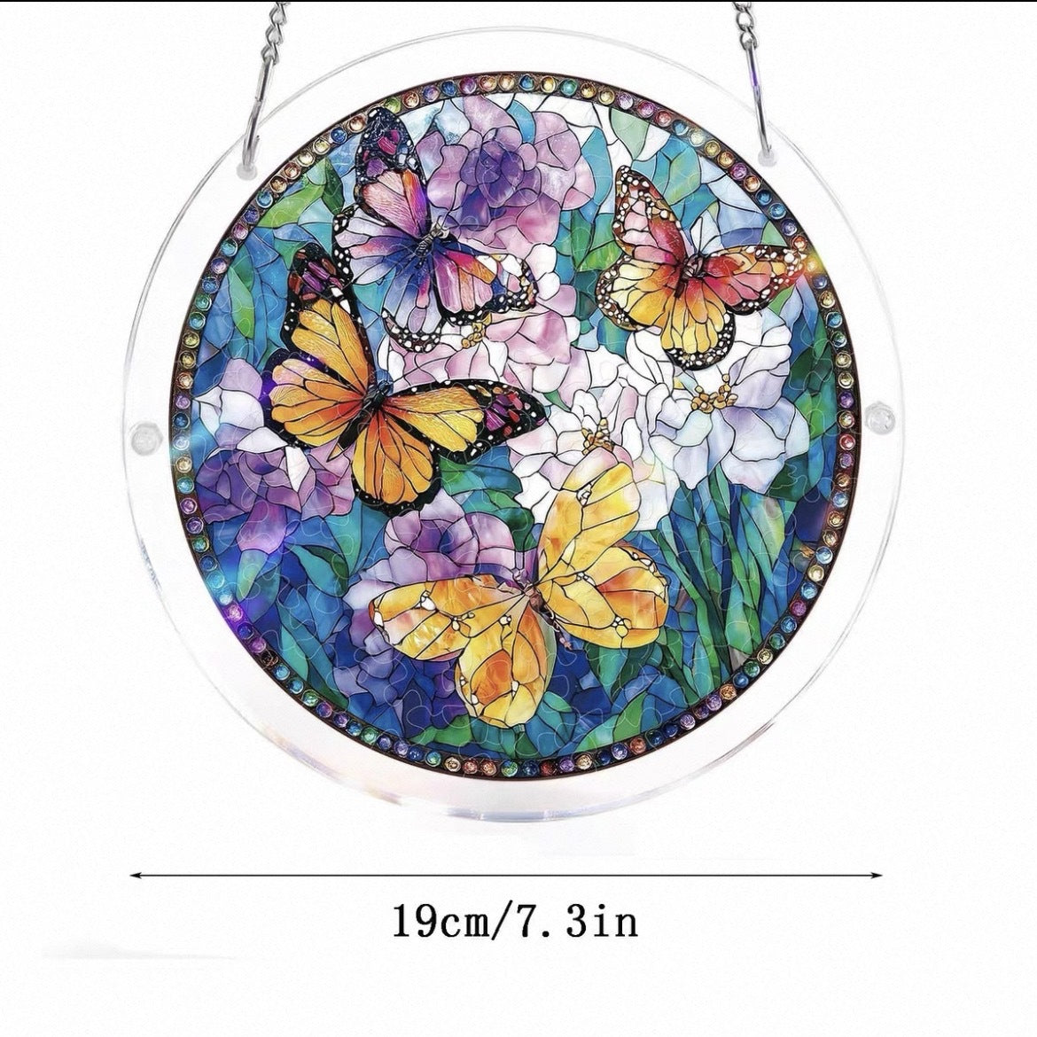 Colorful Stained Glass Style Puzzle Acrylic Suncatcher 6H7HLS181