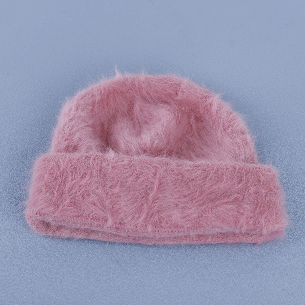 Cute Angora Soft Fuzzy Cuffed Knit Beanie 6W6HAT695