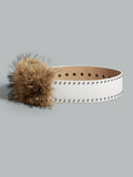 Vintage Studded Wide Faux Fur Waist Belt MK2LEEP6W6JBT54