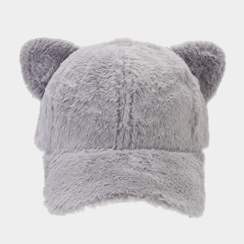 Cute Plush Cat Ears Warm Baseball Cap 6W6HAT536