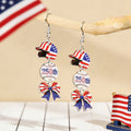 Stylish USA Flag Bowknot Pendant Hook Earring 8ZA6JER184L