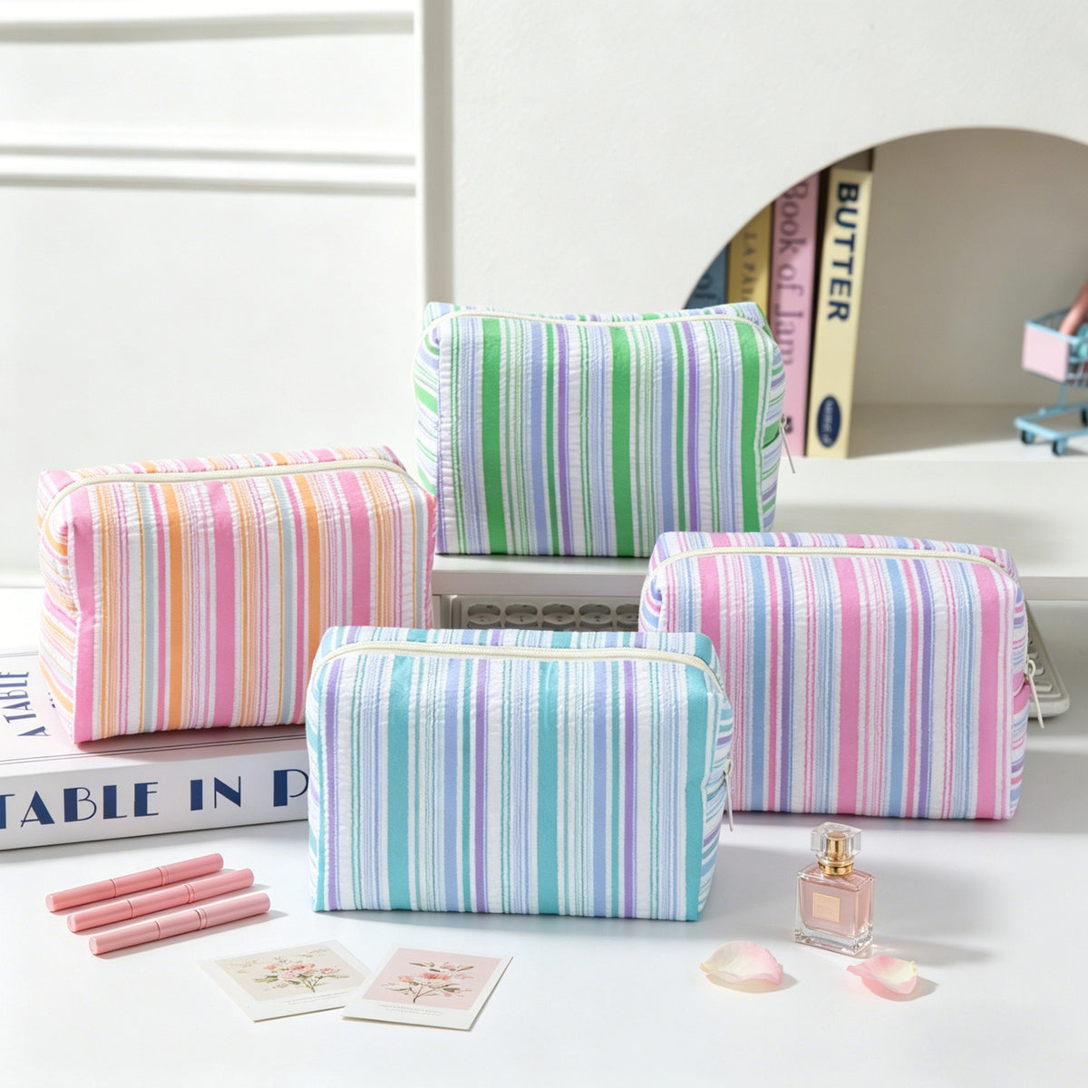 Stylish Color Block Striped Portable - DippedShop Wholesale - #3155
