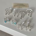 Pearl Bow Dangle Earrings - DippedShop Wholesale - #2339