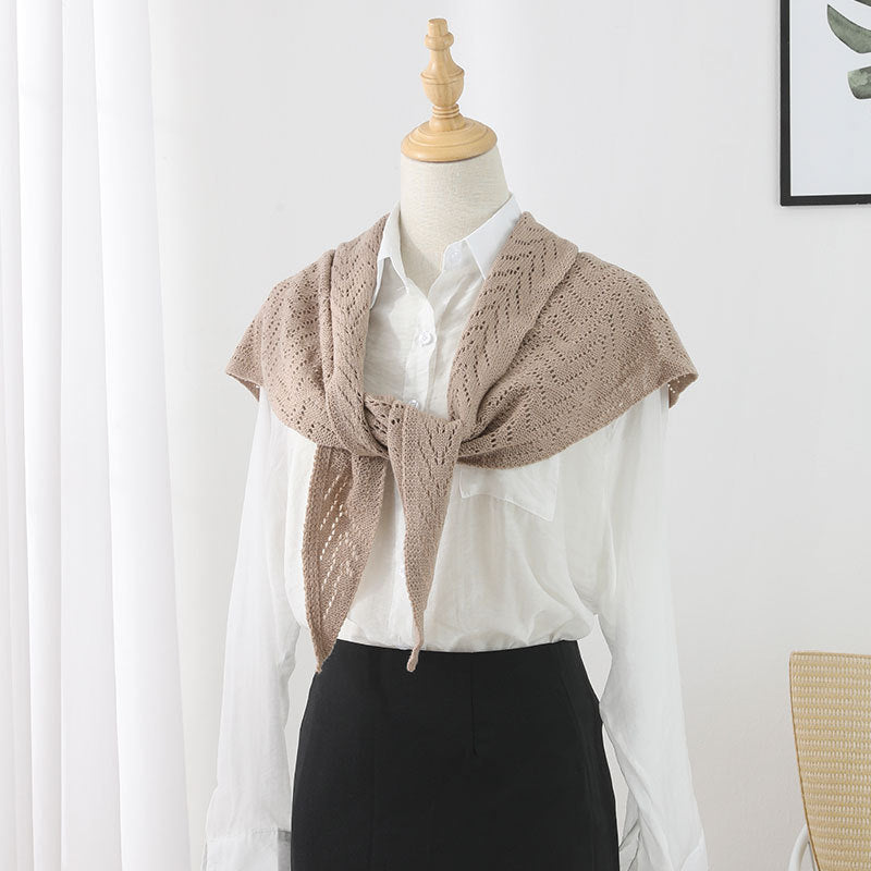 Fashion Hollow Out Knit Triangle Shawl Wrap 6W6NSC47
