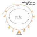 Beach Shell Starfish Charm Beaded Waist Chain 8ZA6JBC68L
