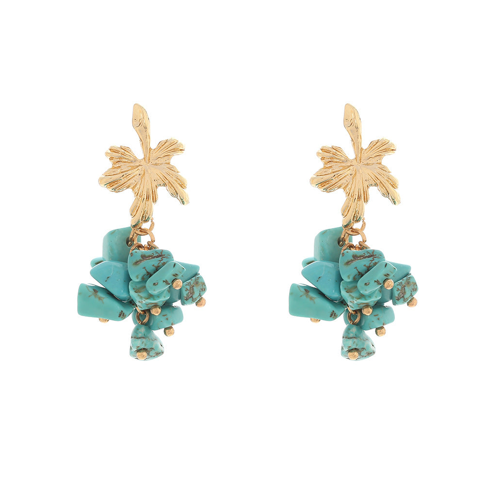 Boho Tassel Stone Earrings - DippedShop Wholesale - #6163