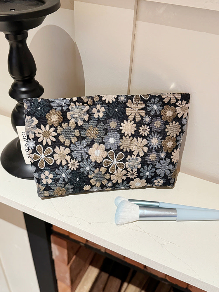 Fresh Daisy Jacquard Large Capacity Makeup Bag MK2BW6W10BOB395