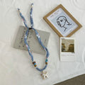 Stylish Floral Print Starfish Pendant Silk Scarf MK2BLW6W6NSI56