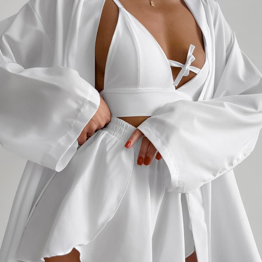3PCS Solid Color Split Homwear Sets DPS2226