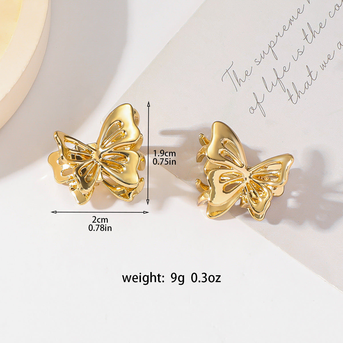 Gold Butterfly Hair Claw - DippedShop Wholesale - #7507