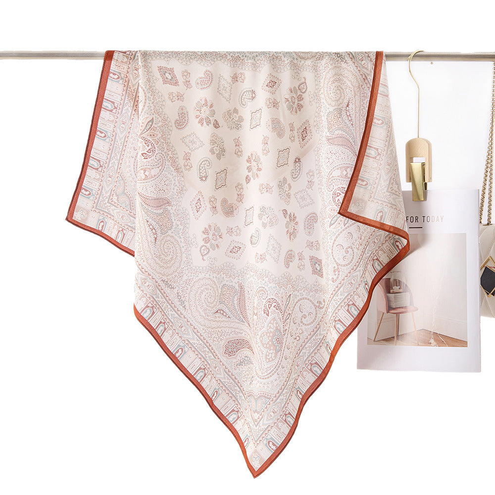 Floral Silk Square Scarf - DippedShop Wholesale - #4547