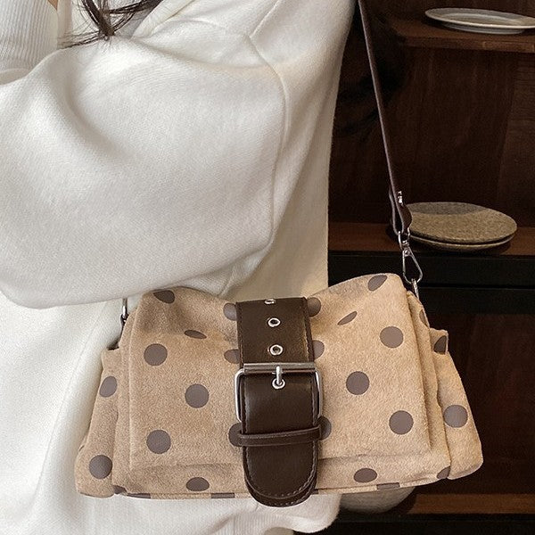 Stylish Polka Dot Canvas Shoulder Bag 6W10BBG1853