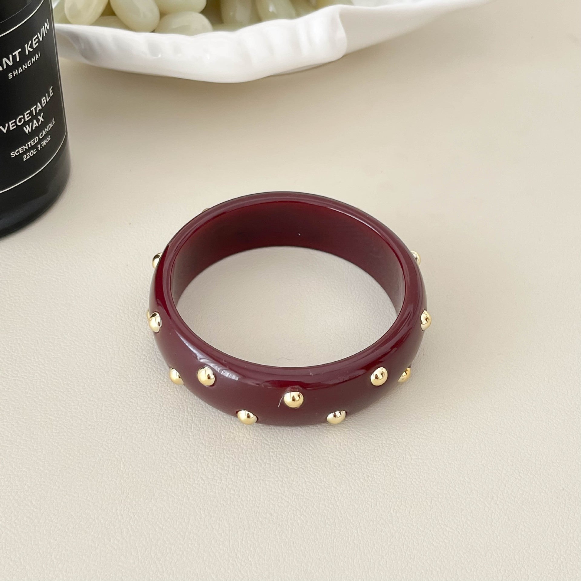 Punk Style Round Rivet Wide Ba - DippedShop Wholesale - #6867