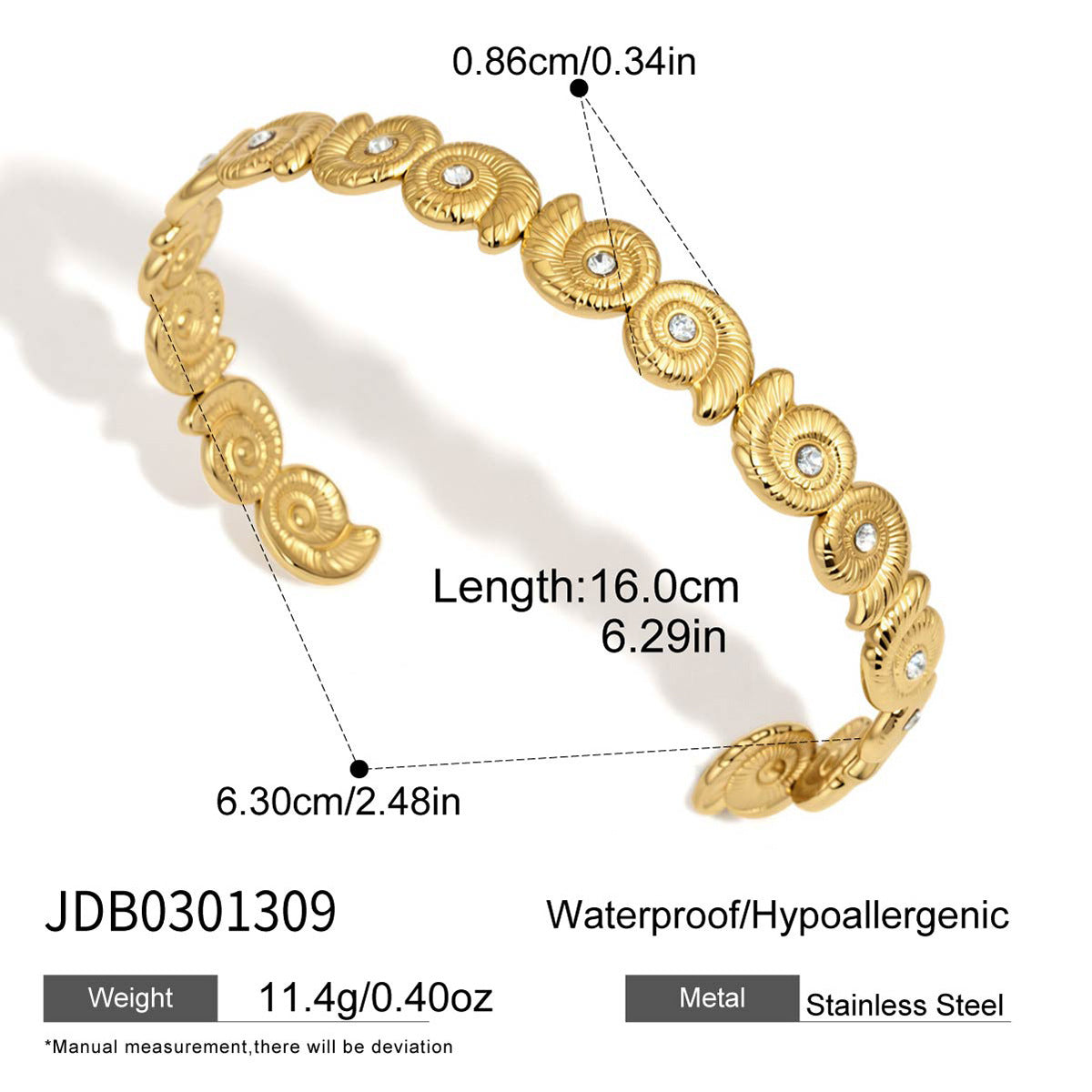 Chunky Rhinestone Sea Conch Ge - DippedShop Wholesale - #1427